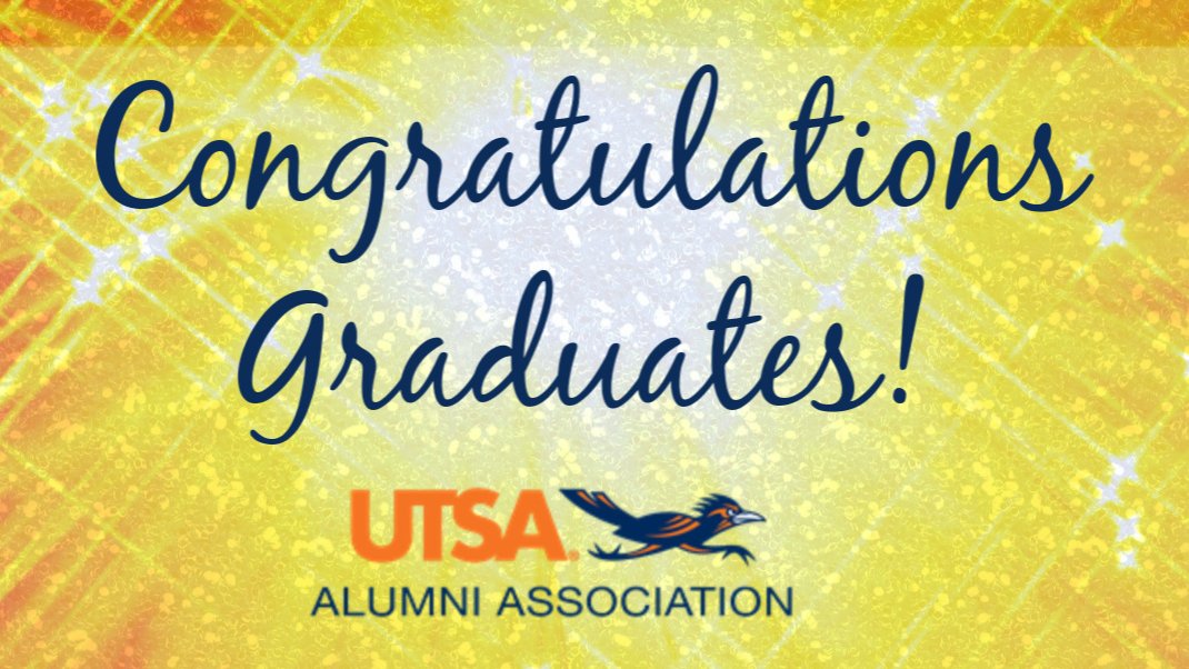 UTSAAlumni's tweet image. #UTSAGrad19, congratulations on your achievements! Welcome to life as #UTSAAlumni. Please follow us so we can stay connected and help you network in the future. Did we mention we do giveaways, too? #UTSA