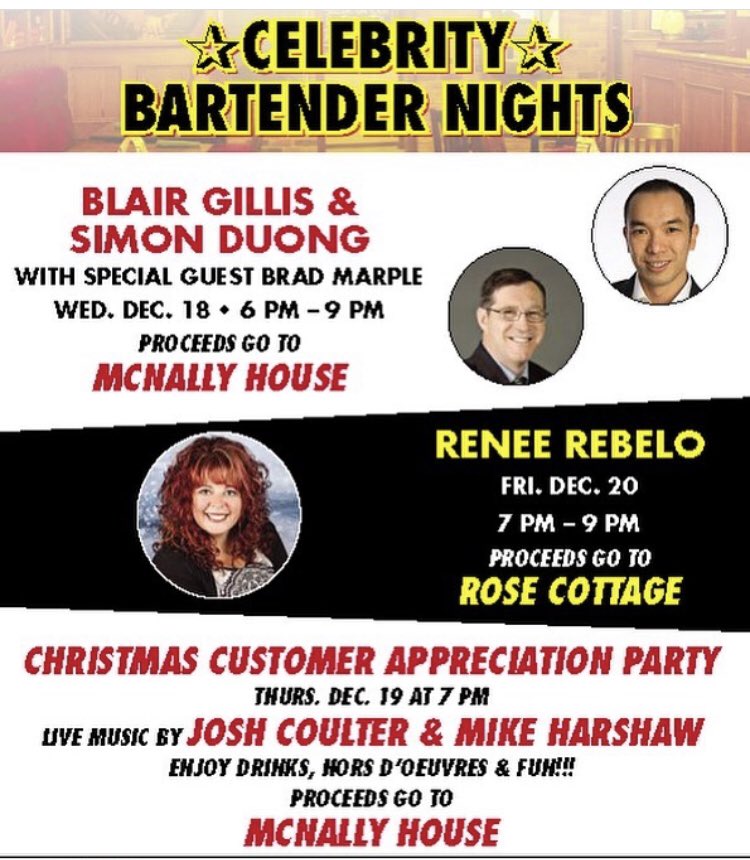 Join GMHA President, Simon Duong, on Wednesday December 18th from 6-9pm at the Judge &amp; Jester in support of @mcnally_house and having some holiday fun! Cheers! #GMHA #McNallyHouse #SupportingTheSeason <a href="/McNallyHospice/">McNally House Hospice</a> <a href="/simduong/">Simon Duong</a>
