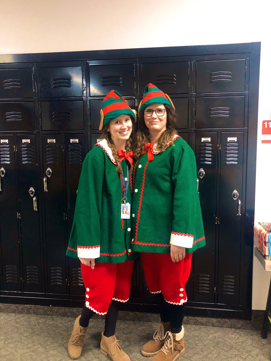 AshleyWoodBHMS's tweet photo. Just a couple of busy elves for Character Day! #BHMSD #BHMS #RileyWeek @ClarissiaT https://t.co/rJM7dSb9wm