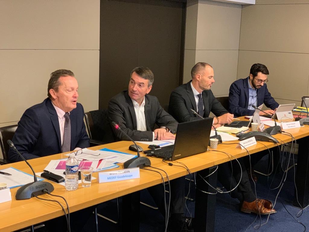 MedefGuyane's tweet photo. Le comité Outre-Mer du MEDEF s’est réuni ce lundi à Paris. A retenir : bilan d’activités 2019; vote d’une feuille de route pour 2020; @BrunoBLANDIN réélu à la présidence pour 2 ans; l’Organisation des Services de l’Etat (OSE) en Guyane (expérimentation en OM) au 1er Janvier 2020. https://t.co/FdjovBwtvL