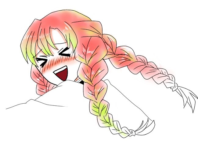 やきさば🐟雑多さんがTwitterに投稿した甘露寺蜜璃(鬼滅の刃)のイラスト。