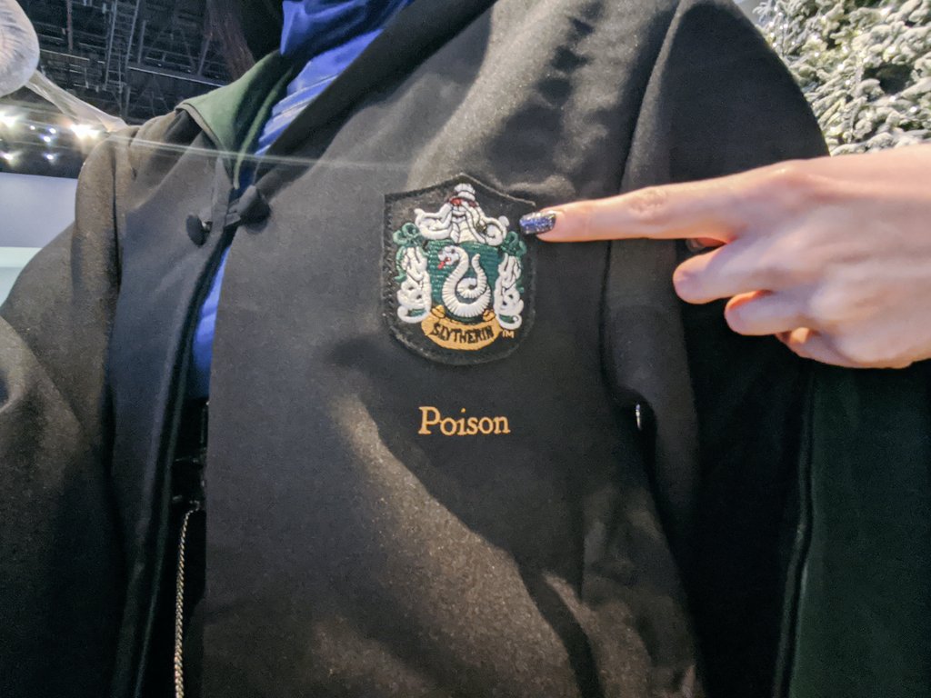 Empress_Poison_'s tweet photo. I couldn't go to Harry Potter studios without getting a custom Slytherin school robe 🤷🏻♀️ #dumbledork https://t.co/CjIVl4CGis