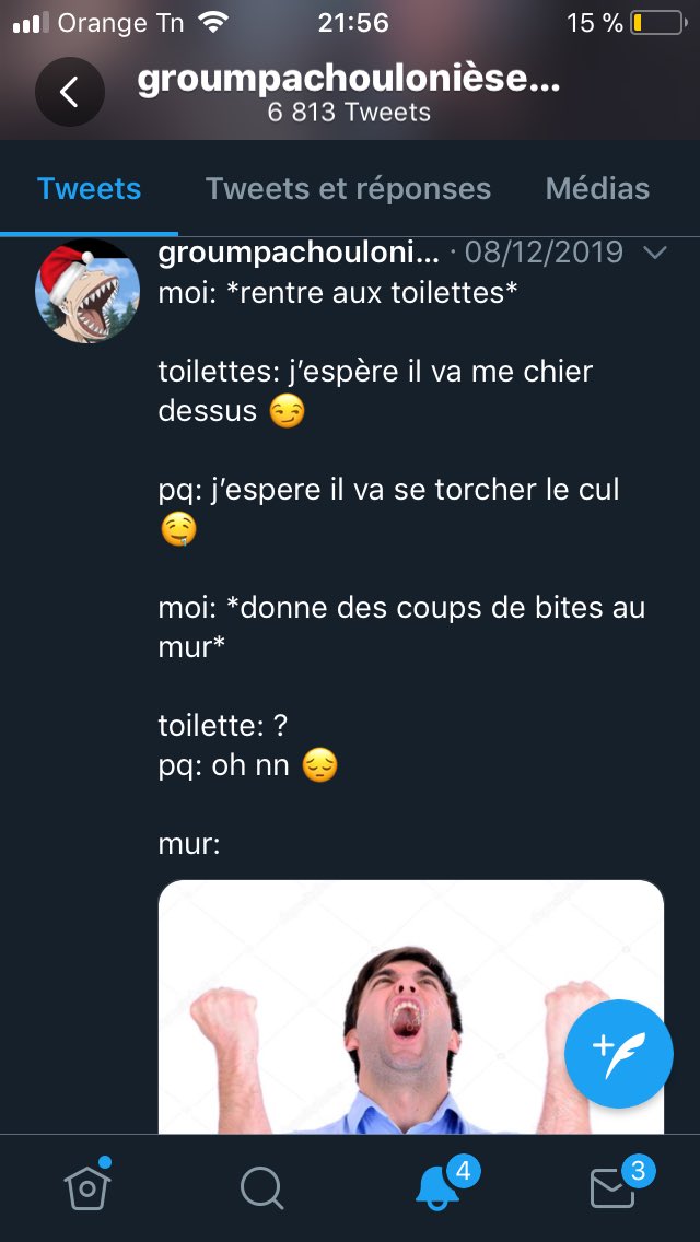 cacaDEprout's tweet photo. moi: salut c’est @proutDEcaca g sauté  rt...

rt+follow: nnstp non laisse moi trkl 

moi: *enleve mon pantalon*

rt+follow: bon ok 

moi: merci

ducoup rt+follow svp je vous en conjure par pitié faites le https://t.co/nG2O1uIwnG