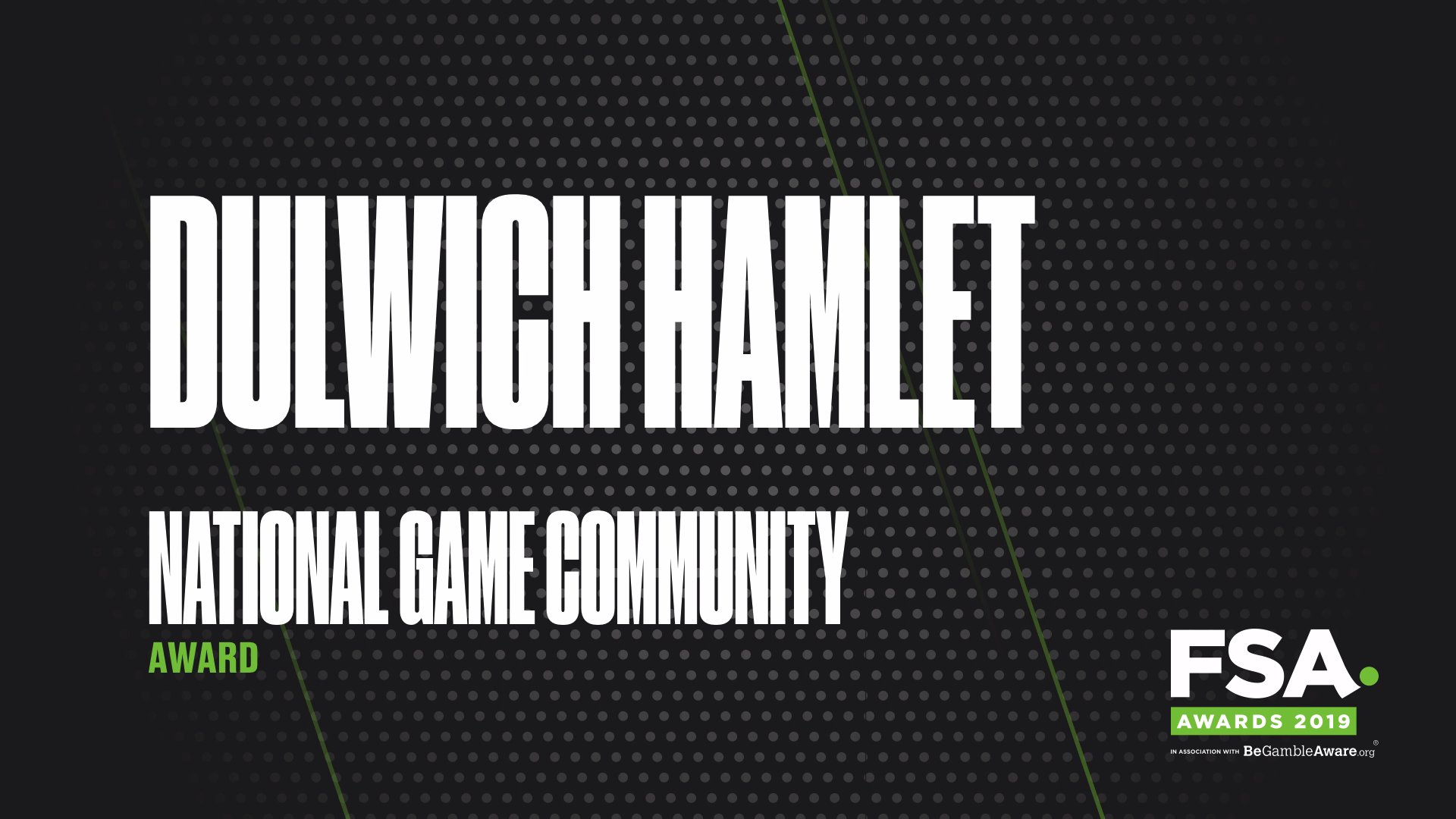 The Fsa On Twitter The 2019 Fsaawards National Game Community Award With Begambleaware Goes To Dulwichhamletfc Congratulations To Everyone At Champion Hill Dulwichhamlet Dhfc Https T Co A7tkwnpymz