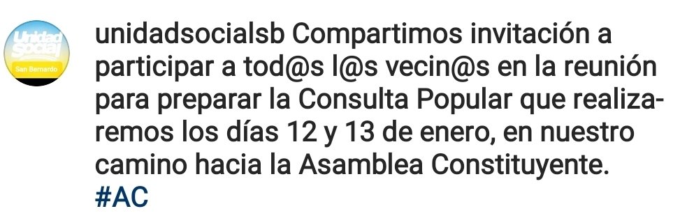 SbUnidad's tweet photo. Camino a la #AC
Tod@s invitad@s a organizar la Consulta Popular del 12 y 13 de enero.
Miércoles 18 a las 19.30 hrs. en los Traperos de Emaús https://t.co/d6Qr5hlxHt