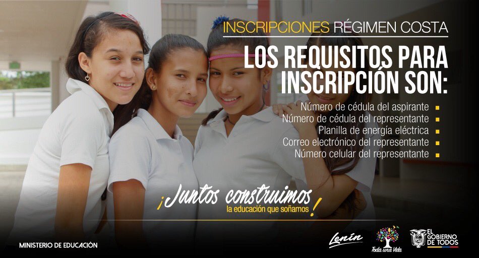Educacion_Ec's tweet photo. #FaseInscribe | Inscribe a tu hijo o representado por Autoservicio para el régimen Costa 2020-2021, en cualquier horario incluido fines de semana, a través de https://t.co/Sfhw8sQ06w https://t.co/aqqEPbYgg9