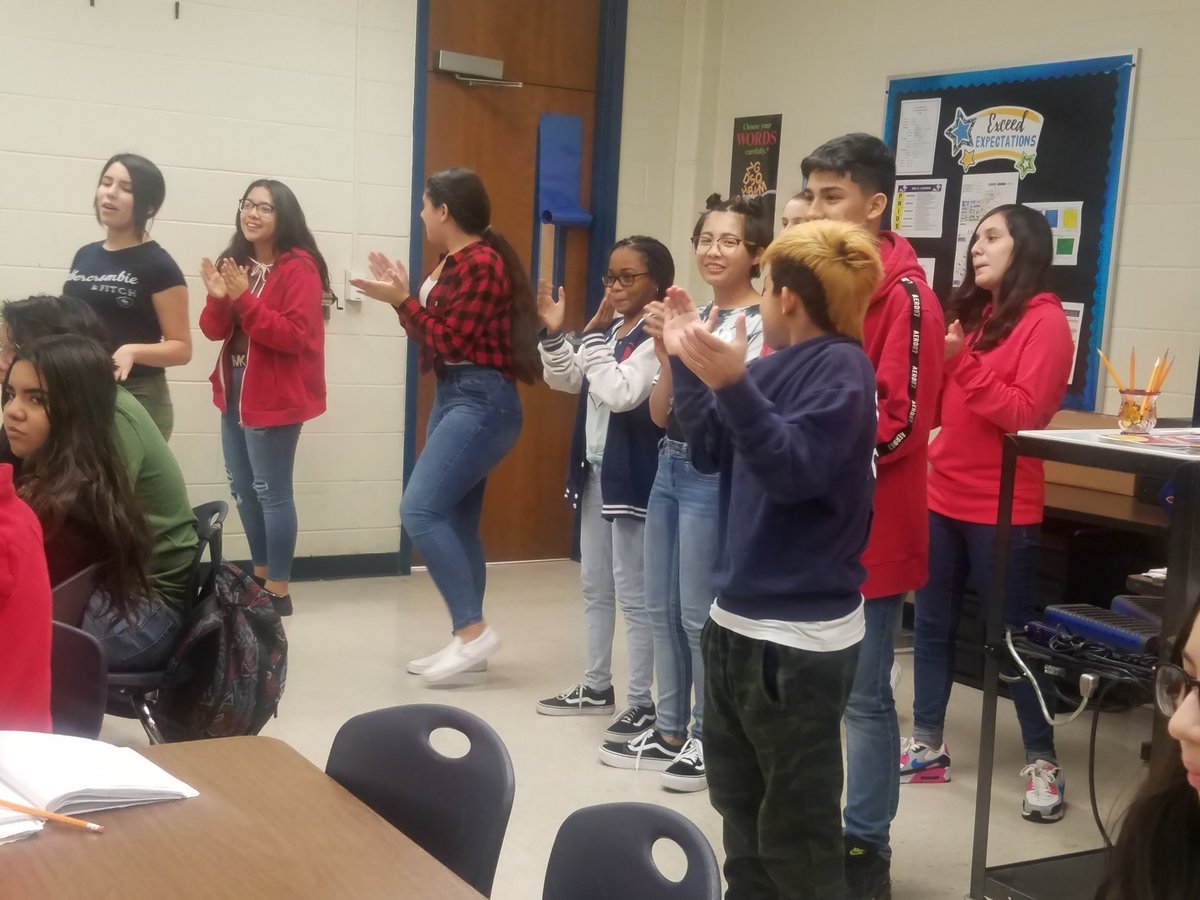 RJohn411's tweet photo. In my classes today, we had a little fun. We danced the Cha Cha slide and then dissected it to identify the traslation rule for every move made. #peasepride #peaselegends #NISDLegends https://t.co/ApOxpgs3Jr