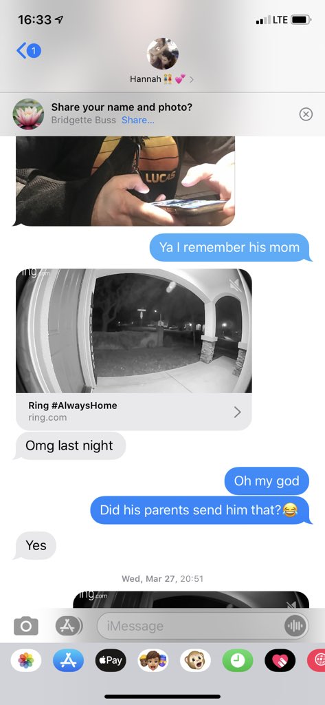 bridgette_buss's tweet photo. @dcavSSM @egannwyda It wouldn’t let me save it to my videos, here’s the screenshot of her sending it to me back in March. Thank you, next. https://t.co/ilyXNqK7m7