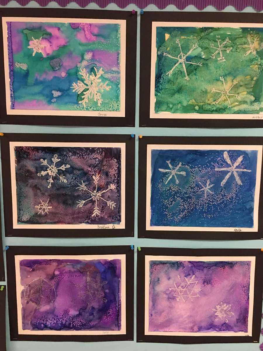 Inspired by the book Snowflake Bentley ☃️, this math project explored hexagons 🛑 and radial symmetry❄ while creating beautiful snowflakes. Our students are such great mathematical artists!!😍 #mathweek