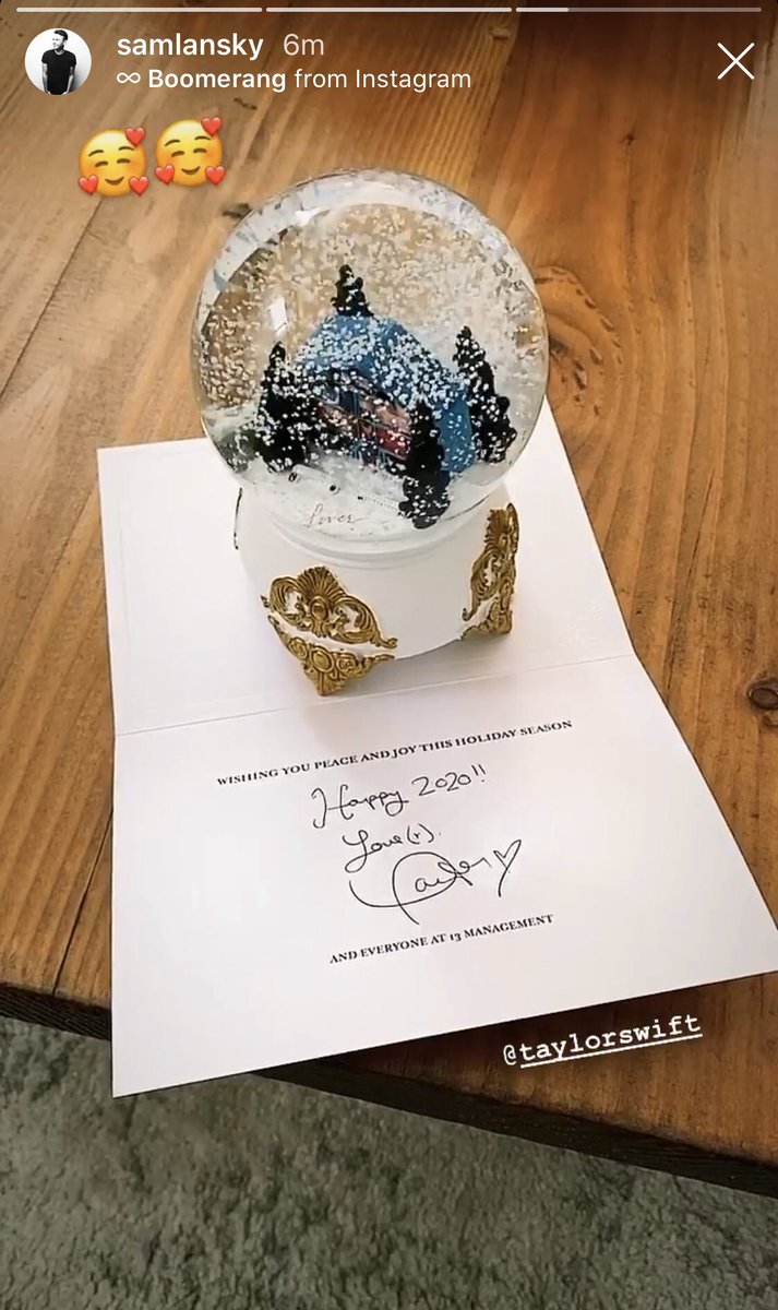 Taylor Swift News Pa Twitter Ig Taylor Sent Time Editor Samlansky A Christmas Card And Snow Globe Via Instagram Story