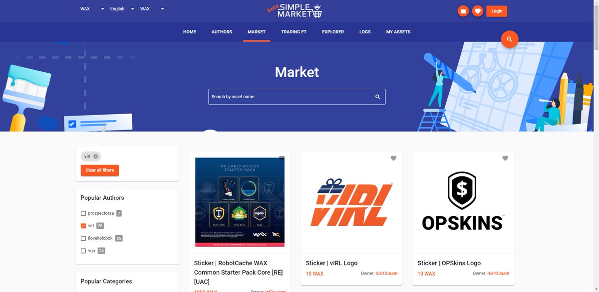 🎉 vIRLs are now supported on wax.simplemarket.io! Got vIRLs left in your <a href="/OPSkins/">⚫</a> inventory? Move them over to the $WAXP mainnet where they can be traded and sold through #blockchain contracts.

Move your vIRLs here: opskins.com/?loc=inventory