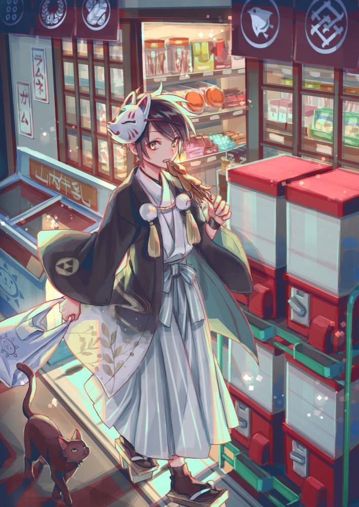 「夜の駄菓子屋 出来た
#冬の創作クラスタフォロー祭り 」|すざく＠２月１０日発売！『天空の異世界ビストロ店』のイラスト