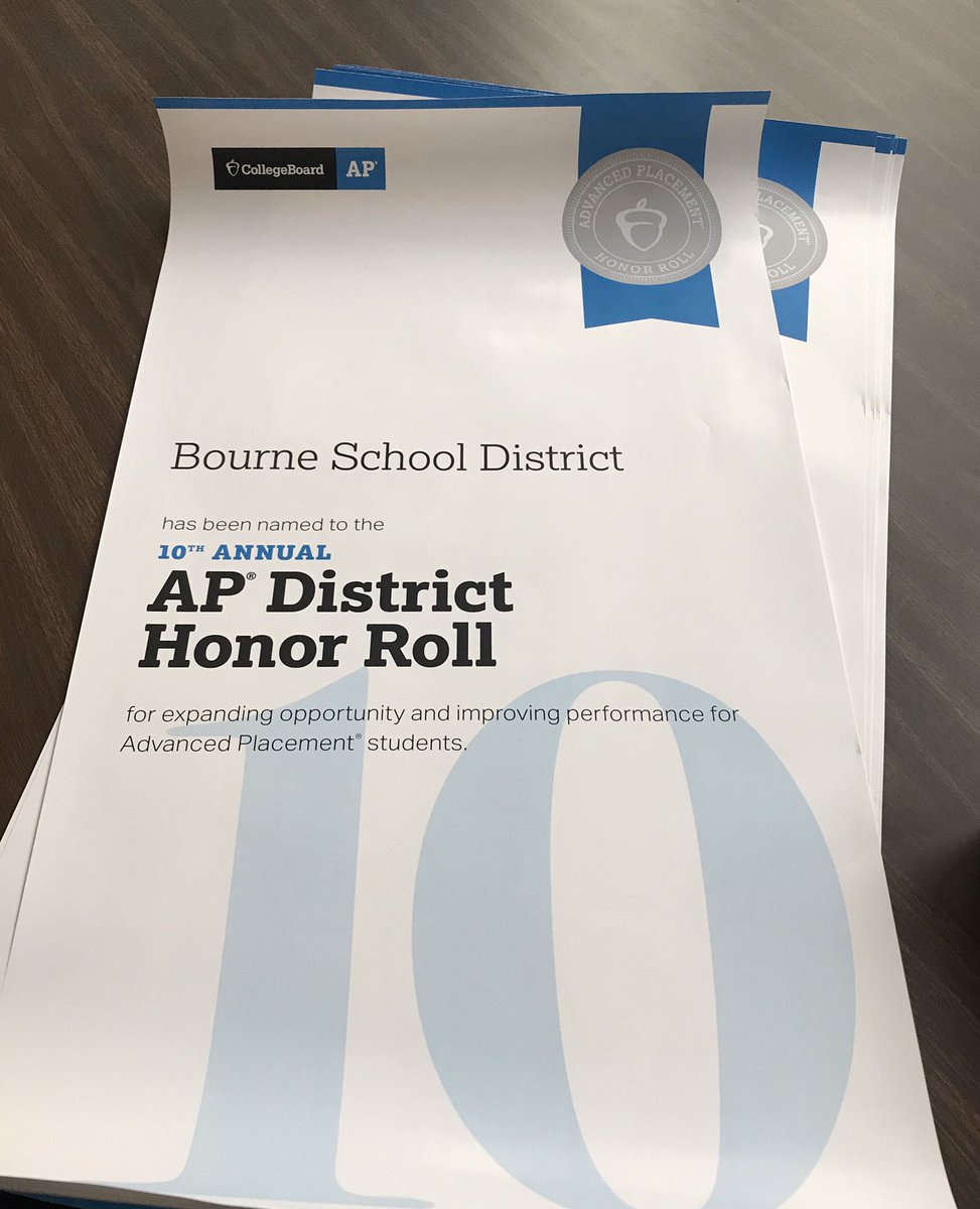 PrincipalCetner's tweet photo. Our AP Honor Roll posters from @CollegeBoard have arrived! So excited to share with our school community - a testimony to the curriculum, instruction, & curriculum work we’ve committed to and engaged in to support the success of ALL @bournehs students #AP4all @MassInsightEdu https://t.co/GzxqdcqRn2