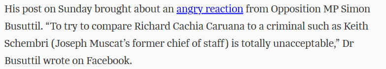 EyeOnMalta's tweet photo. #DaphneCaruanaGalizia
792
STOP GIVING AIR TIME TO CRIMINALS
#FUCKentertainment #GetThemInJail
Just why is @TimesofMalta devoting a whole article to criminals and then allocating the last 3.5 lines to inadequately cover what #SimonBusuttil's words were?
https://t.co/PI9VpERVSG https://t.co/Mon1cZDzob