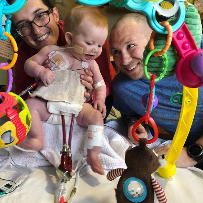 nyphospital's tweet photo. Ruby Cotter is a little fighter! With her parents by her side, she had surgery to install a Berlin Heart at #NYP Morgan Stanley Children's Hospital & is on the transplant list. Learn about her brave journey & why she is #RubyStrong: https://t.co/9adE8CAEYs CC: @News12LI https://t.co/IKKd3QF3Yw
