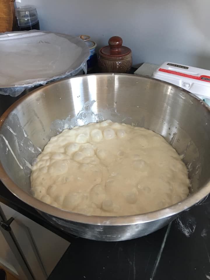 sprfsh_rachel's tweet photo. Bread baking palooza.
The crusty loaves are for a holiday party, the focaccia is for a tv show premiere.
#progluten #yeastygoodness #housesmellsamazing #winterbaking #lostart https://t.co/NZZ8uQgwro