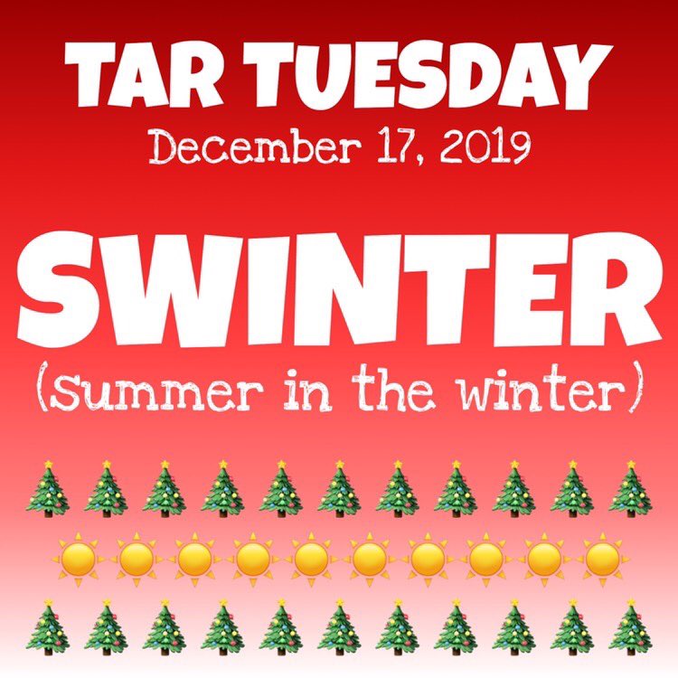 abhsstudentlife's tweet photo. tomorrow is TAR TUESDAY!! Wear your favorite items from winter AND summer. Gloves and scarf  with a hawaiian shirt, winter coat with shorts, boots and sunscreen!! https://t.co/VZt1wSIG8C