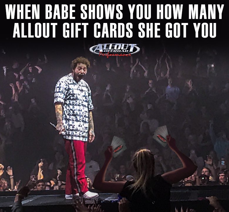 alloutoffroad's tweet photo. I mean, are we right or are we right?!
•••
It’s not too late to get yours! Give any of our 5 Locations a call for more details via
#alloutoffroadperformance #alloutoffroad #giftcard #tistheseason #tistheseason #christmas #xmas #postmalone #posty design: @iambrianfields https://t.co/Qn5RfDatSP
