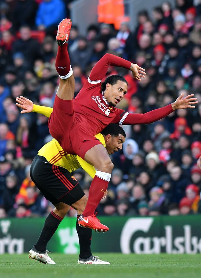 FootballFactly's tweet photo. Troy Deeney on van Dijk: “I’ve said it many times. I hate going up against him. He’s too big, too strong, too quick, too good on the ball, loves fighting, a good head of hair. And he’s one of those guys who sprays on his top as well so he smells lovely.” 😂😂 https://t.co/OYqWx9rfK1