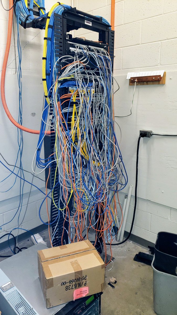 TAGLEROCK's tweet photo. Tonight's worksite. Undisclosed client. Anyone in the mood for spaghetti? #itsupport #itservices #itsecurity #serversupport #enterprisewifi #ciscosupport #texasit #southtexasit #vmwaresupport #managedit #enterpriseit #technology #fiberinstalls https://t.co/9aDiGvj5Ve https://t.co/6v3jh49vcs