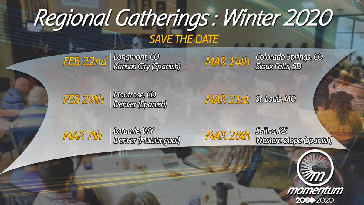 Gateway4square's tweet image. Save the Date: Regional Gatherings, Winter 2020 -- more information and registration links coming in January.
