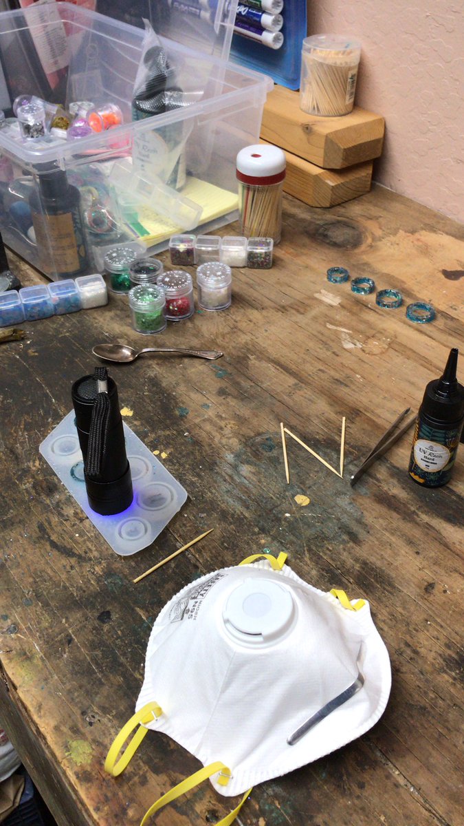 New holiday resin rings in progress! Hanukkah ones almost fully formed, next is Christmas and Kwanza!