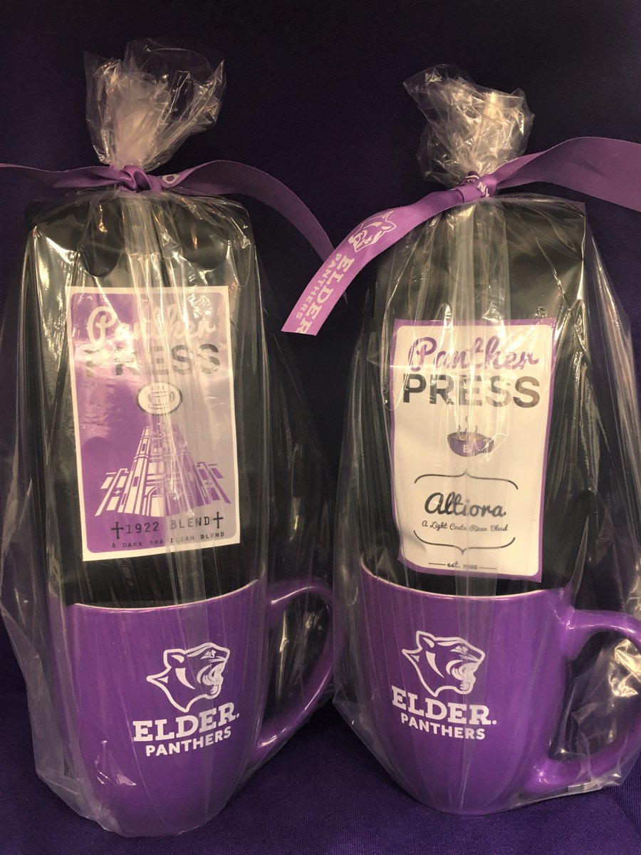 ehs_store1's tweet image. Just in time for Christmas~Elder's very own coffee. Choose between the 'ALTIORA BLEND' - Costa Rican or the '1922 BLEND' - Brazilian coffee. Sure to please both the coffee connoisseur and the Elder fan on your list. (Labels designed by Jason Thomas '20 and Brian Kenkel '20)