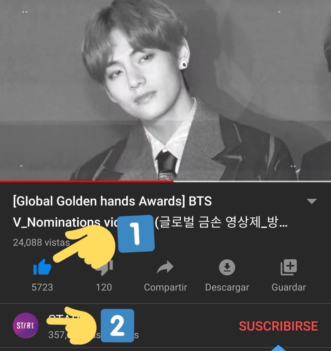 KATSUKl_BAKUG0's tweet photo. ¡ARMY!

Tae está nominado para el 'Global Golden Hands' y el video ganador será transmitido en 4000 monitores y una pantalla grande en Seúl.

Es 1 VOTO × CUENTA DE YT × DÍA

→ https://t.co/iCMcgIGa7O

Finalizan el 20 de Dic.

Como votar en las imágenes.
Fighting! 👊🏻💜

@BTS_twt https://t.co/VE0kjYeQ7t