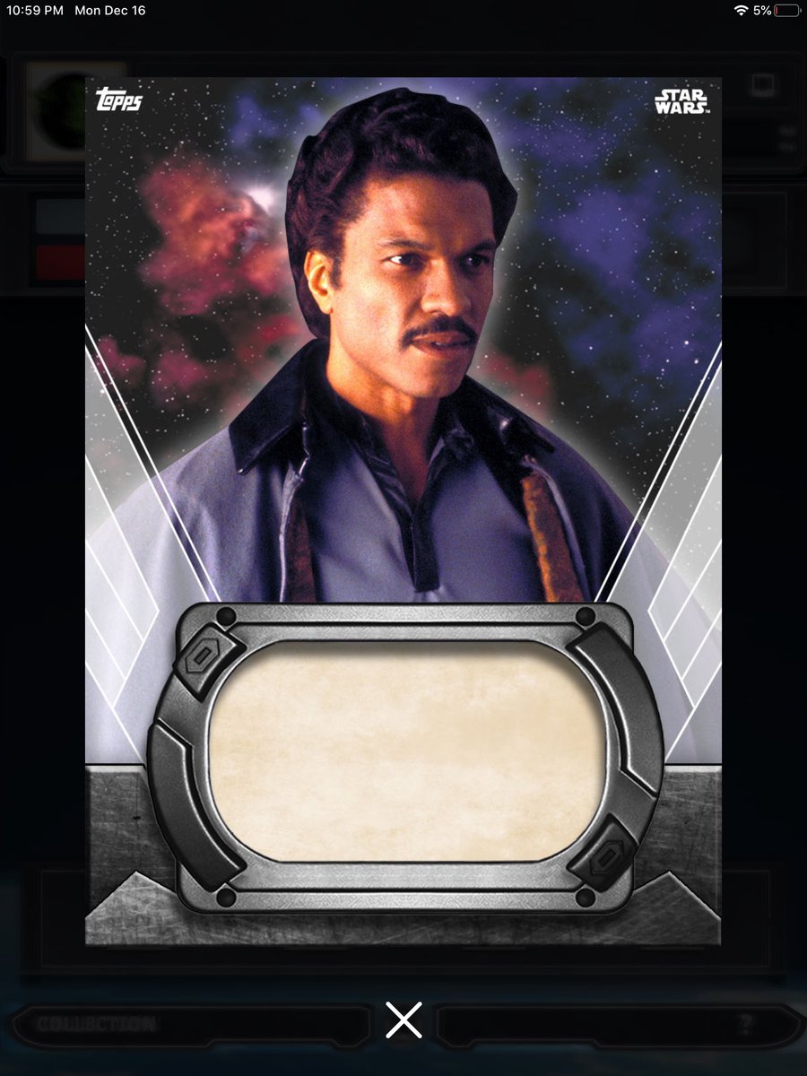 ebaygriffey's tweet photo. @ToppsDigital @ToppsSWCT ID: HPV
Favorite OT card - non-sig lando https://t.co/FLxyInlnu4