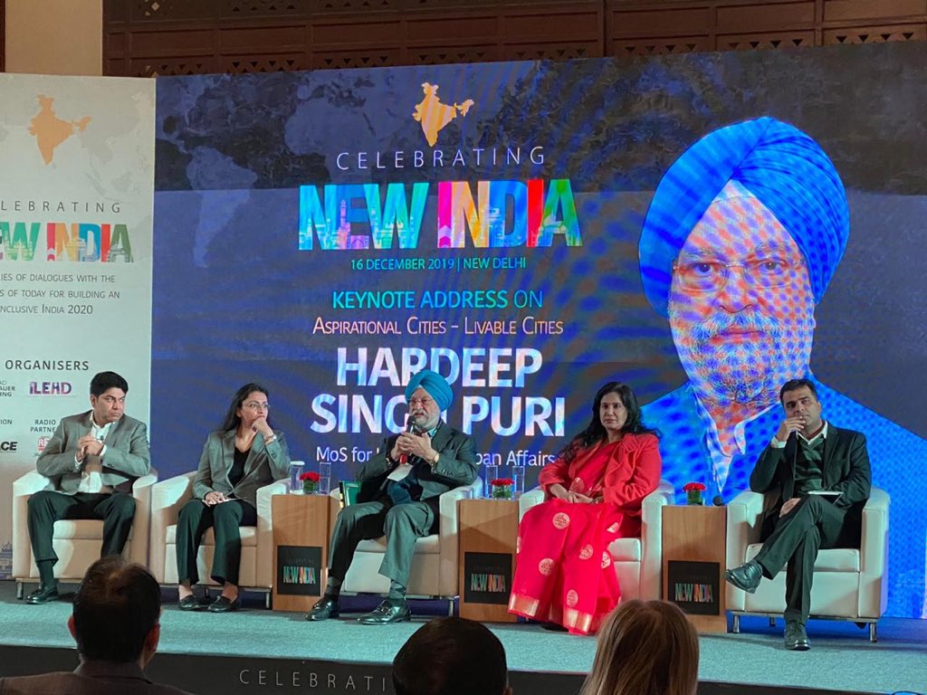 CBRE_India's tweet image. 'Talent plays a key role in driving our #smartcites goal' comments @AnshumanMagzine, on dais with @HardeepSPuri at #CelebratingNewIndia 

@MoHUA_India @India_celebrate #LivableCities @KarunaGopal1