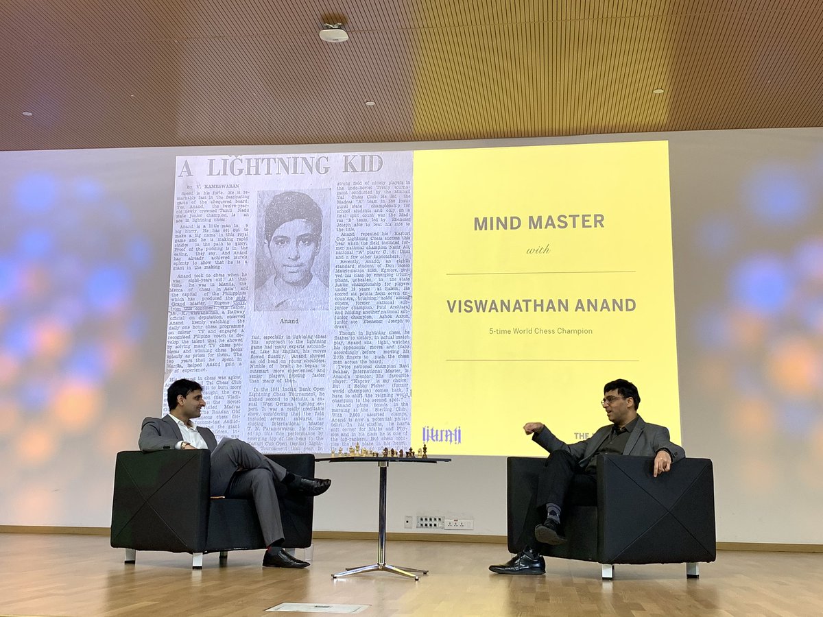 “I was like i have seen every move. What’s left to think about the next one!“ <a href="/vishy64theking/">Viswanathan Anand</a> on being called a lightning kid. 
It was great to hear him talk about his journey at the 10th anniversary of the Literati club <a href="/saplabsindia/">SAP LABS INDIA</a>