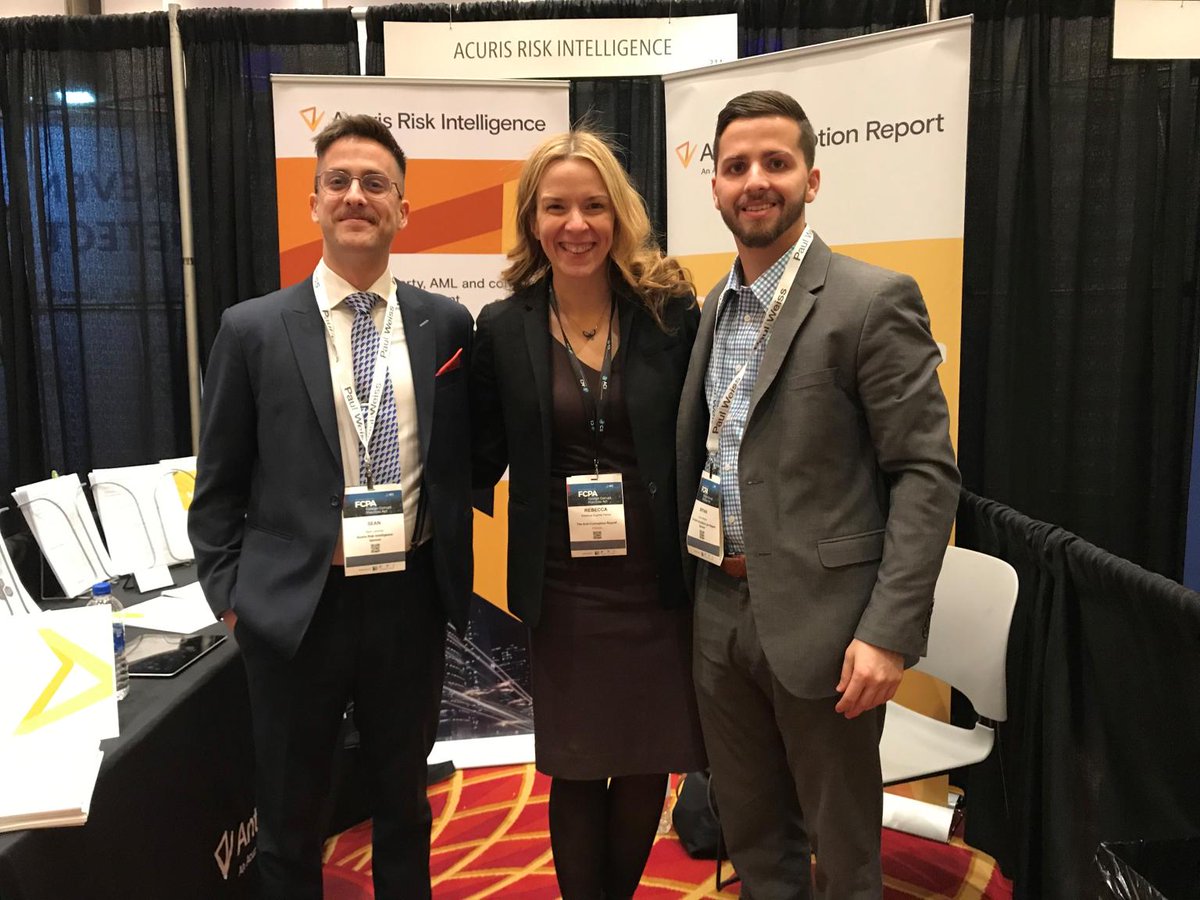 AcurisRiskNews's tweet photo. Come visit the @AcurisRiskNews booth and meet @RHughesParker Global Editor in Chief of @AntiCorruptRpt and @CyberLawReport
 at @ACI_Anticorrupt #FCPAConference https://t.co/pUZr9Vnez9