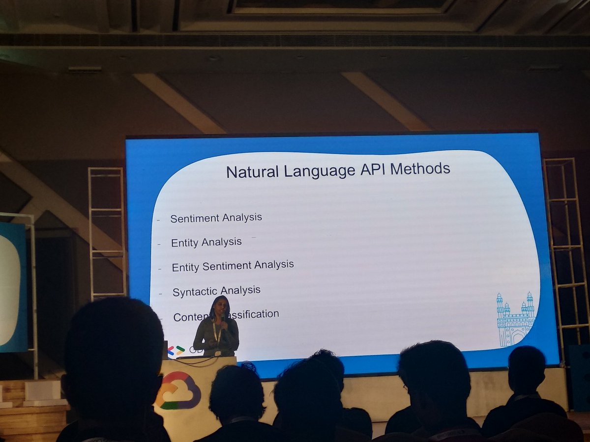 SaiSreeHarish_N's tweet image. Below are the list of features which
 Cloud Natural language API will offer.
#SentimentAnalysis,#EntityAnalysis,#EntitySentimentAnalysis,#SyntacticAnalysis,#ContentClassfication #CloudCommunityDay #CloudCommunityDayHyd @gdg_hyd @gdgc_hyd