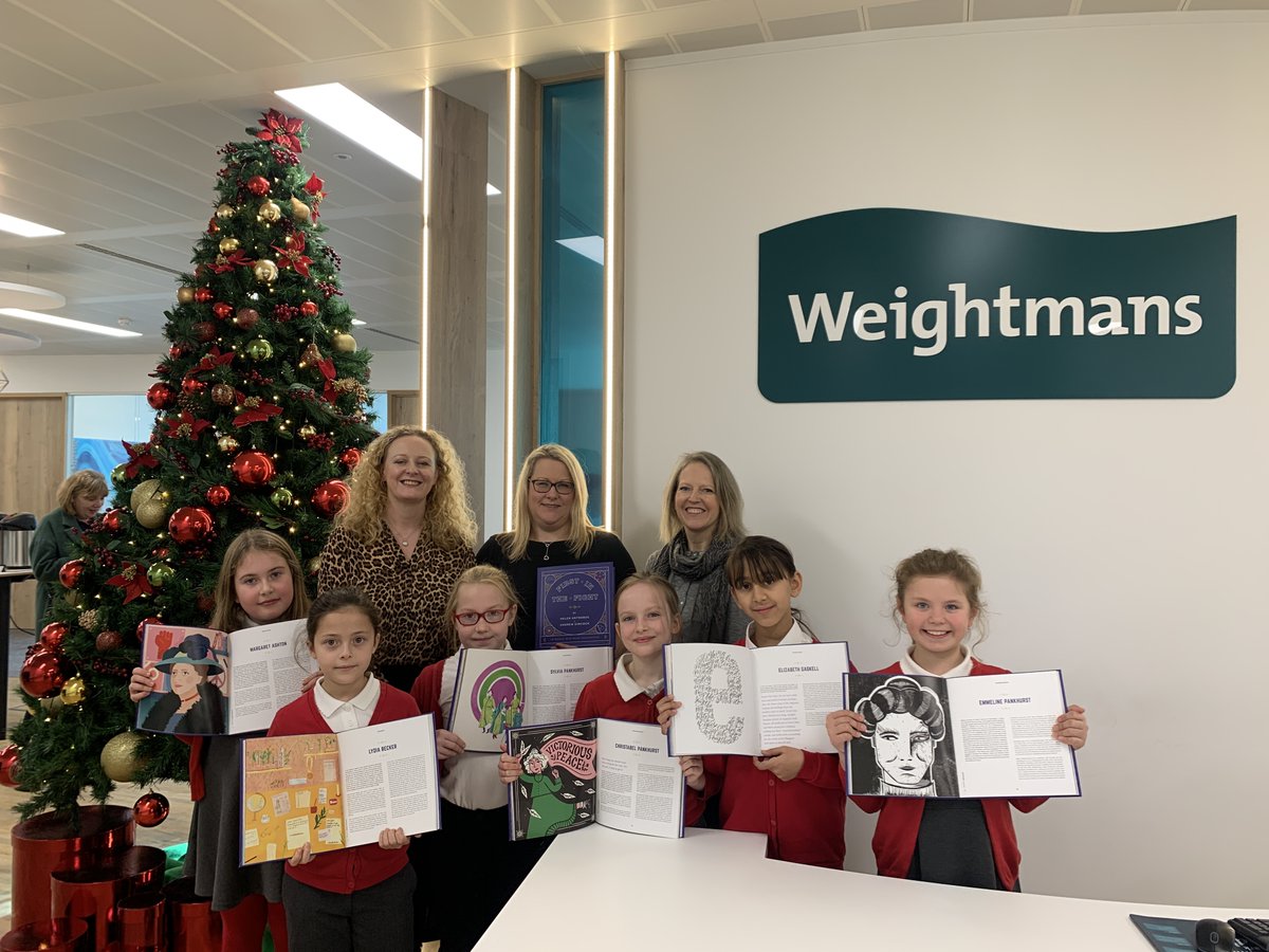 Weightmans's tweet photo. A huge thank you to Cavendish Community Primary School, Soroptomist International and Historic England for joining us at our #Manchester office to celebrate the First in the Fight book and its profiles of 20 great women of Manchester. A wonderful morning of inspiring stories! https://t.co/wwl8sxn7JV