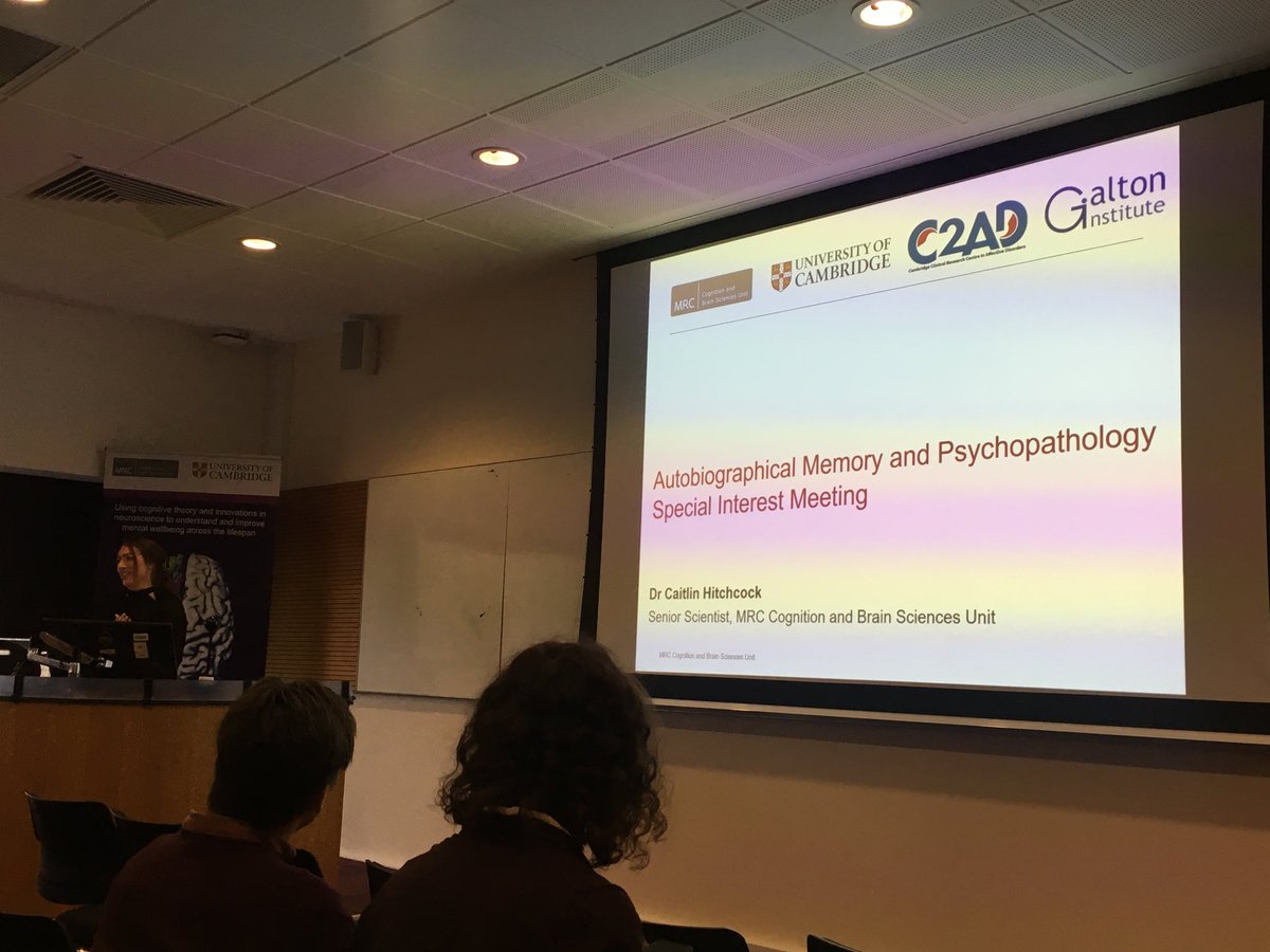 DrMelissaBlack's tweet photo. β¦@_c_hitchcockβ© kicking off #AMCambridge @mrccbu. Looking forward to a great two days of autobiographical memory and psychopathology research! https://t.co/dVfMjVN3Ah