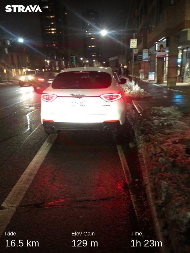 LanrickBennett's tweet image. Why can’t we have the pictures of drivers parked in a bike lane uploaded to @311Toronto @TorontoPolice and have a ticket automatically issued to the car owner. Budget shortfall? #BikeTO can fix that with a large portion of tix revenue going to protected infrastructure #AppForThat