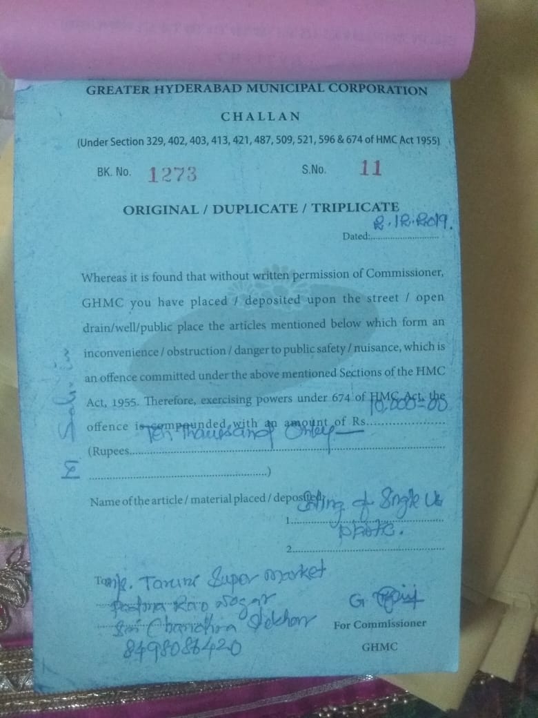 # swachh begumpet 
Sanitation  inspection at begumpet.
Imposed penalty for single  use plastic selling  at padmarao nagar.
<a href="/GHMCOnline/">GHMC</a> <a href="/BegumpetDc/">DC-Begumpet</a> <a href="/RAVINDERGOUD321/">Dr.RAVINDERGOUD</a>