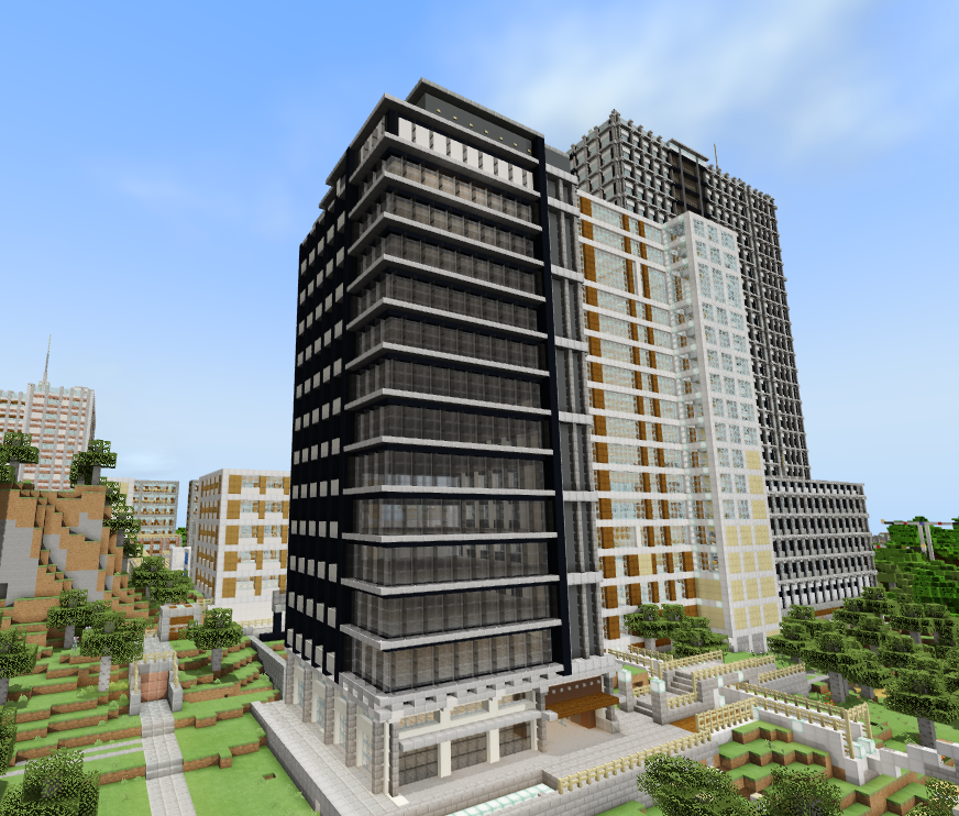 6g Creator W در توییتر 現代風なビルを作りました 最上部は斜めにしてみました ちょっとだけ 現代建築２棟目 Minecraft建築コミュ マイクラ マインクラフト