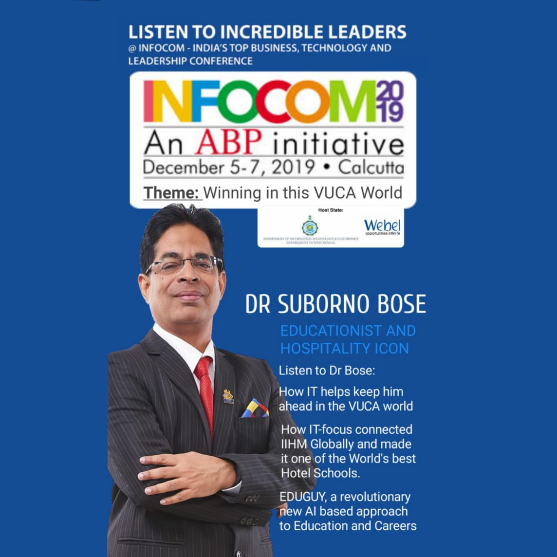 IIHMHOTELSCHOOL's tweet photo. Connecting IT with education. Our Chief Mentor and Chairman Dr Suborno Bose showcases the link between IT and modern education trends at #INFOCOMCal19, India's top business, technology and leadership expo.
#WinningInThisVUCAWorld #EduGuy

#indismart #edutech https://t.co/jhNIXafcpb