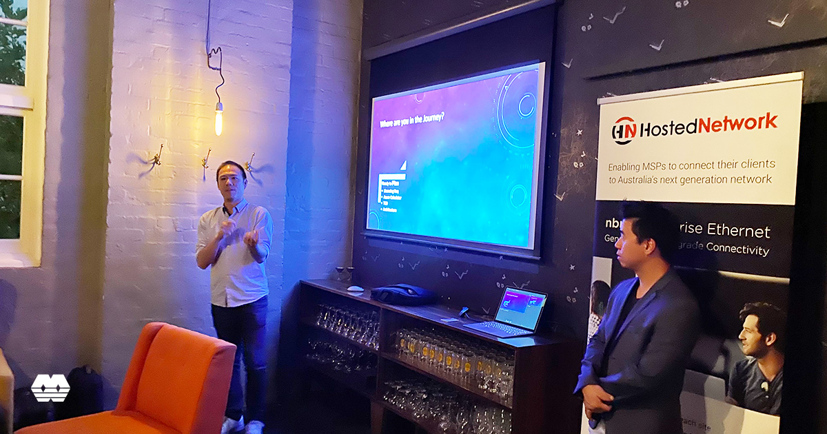 SynnexAU's tweet photo. 'Networking is an investment in your business. It takes time &amp; when done correctly, can yield great results for years to come' Diane Helbig. Thank you @HostedNetwork &amp; @NBN_Australia for a night of networking &amp; learning more about opportunities for #MSPs #SynnexAU #SynnexEvents https://t.co/3RDHXDDpAY