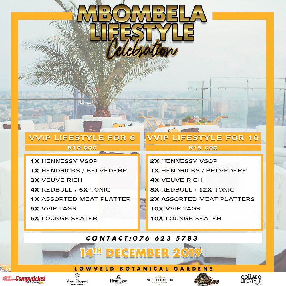 MbombelaL's tweet photo. VVIP LIFESTYLE PACKAGES AVAILABLE !!!🚨🚨 VERY LIMITED Exclusive Lounge Seating. #MbombelaLifestyle14Dec #MLC #ItsALifestyle https://t.co/vT6QXYRDbB