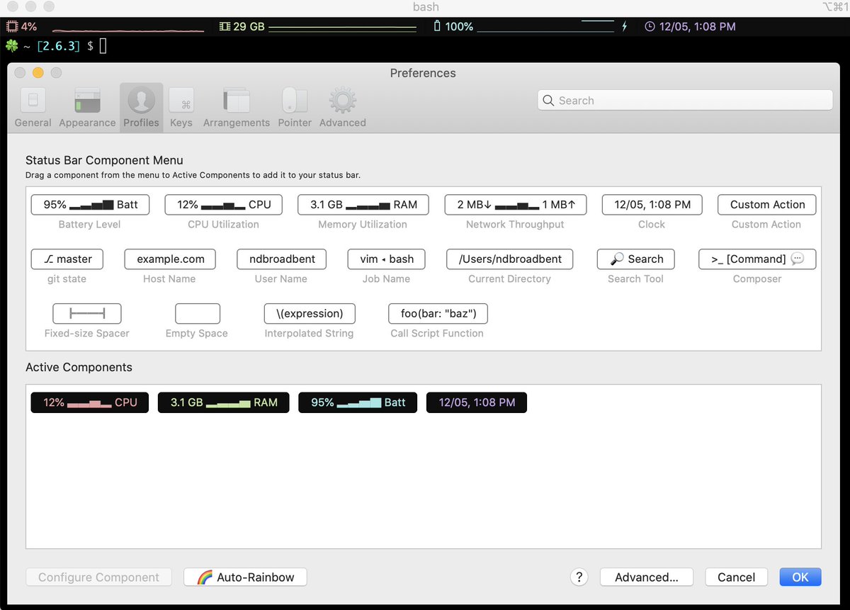 Wow, the new status bar in iTerm2 is really cool! iterm2.com/documentation-…