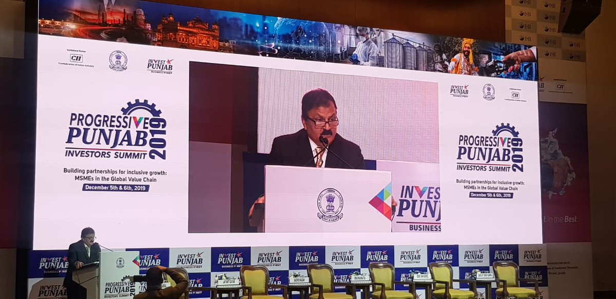 invest_punjab's tweet photo. "Punjab is the preferred destination for investors outside India receiving investment from USA, UK, UAE, Japan..."Dr. Guruprasad Mohapatra, Secretary, DPIIT hails #Punjab's growth momentum during #MSMESession at #PPIS2019.
#InvestInTheBest https://t.co/j4RnY3A2ry