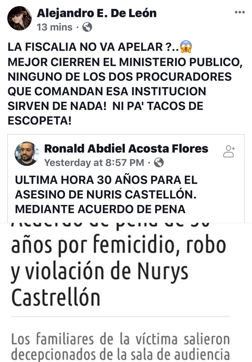 AlejandroEDeLe4's tweet photo. Habrá que reformar el Sist, la Oralidad rige área penal ahora, con el informe técnico del DIP es suficiente, porqué son los expertos, Jueces del SPA que valoren pruebas tec, testigos y decidan, entonces para que sirve el MP? dos Procuradores pa' na?@CarmenBrown1612 @Sin_Pepitas_ https://t.co/znesJ81CV7