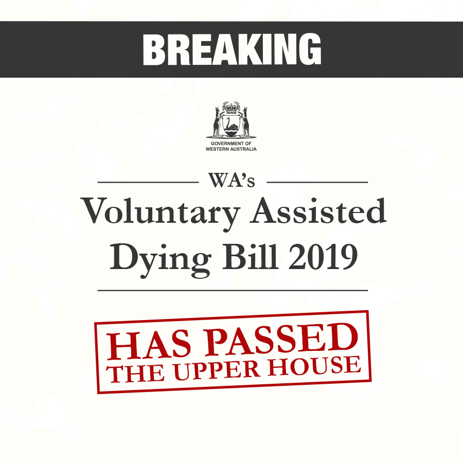 MarkMcGowanMP's tweet photo. JUST IN: Our Voluntary Assisted Dying Bill has just been passed by the Legislative Council and has now cleared its biggest hurdle.

The Bill will now return to the Lower House for a special sitting on Tuesday, where we will make this law. https://t.co/XS8cY09OaD
