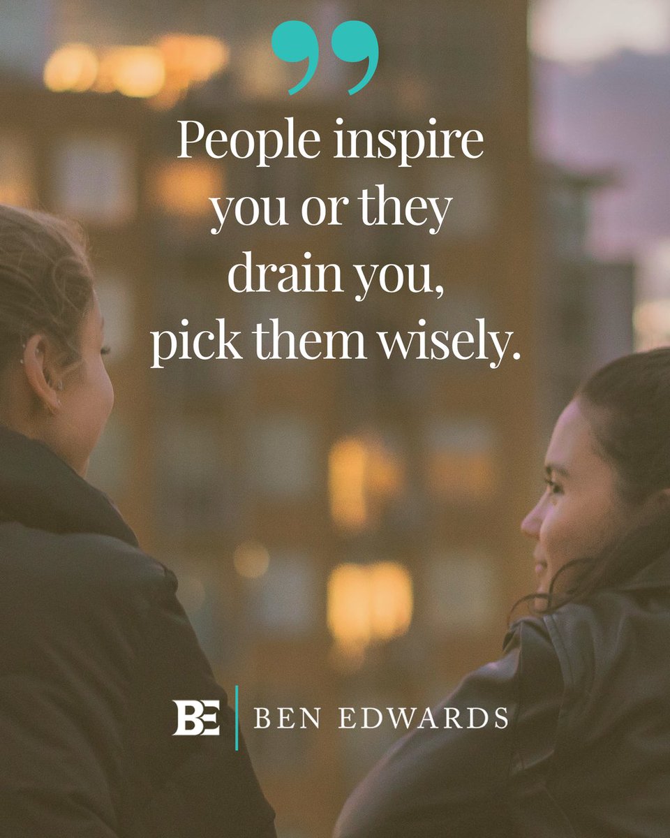 coachbenedwards's tweet photo. Surround yourself with people that inspire you, that challenge you to rise higher, people that make you better. Don't waste your valuable time with people that are not adding to your personal growth.#mindset #positivity #coachben #personaldevelopment #empowerment #personalgrowth https://t.co/m9WvLi6SIG