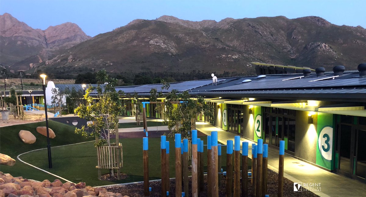 RegentLighting's tweet photo. A state-of-the-art school for farm community children on the outskirts of Worcester.EXTERIOR lighting by RLS-Serengeti Double,Cubica up&amp;downlighter,Istria Trunion,Sputnik Trunion,Lotis Louvre,large inground Mite&amp;Penza Post Top.Bührmann Consulting Engineers and Meyer &amp; Associates https://t.co/HK7zI5z4Fd