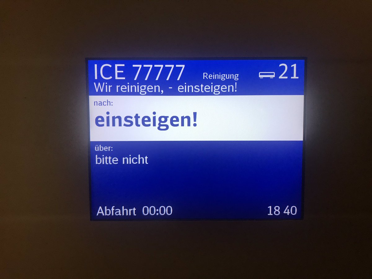 Heute hatte meine #Bahn ein ganz anderes Ziel als ich im Sinn. Sonderzug nach „reinigen“! #ICE #immerschönsauberbleiben #DB