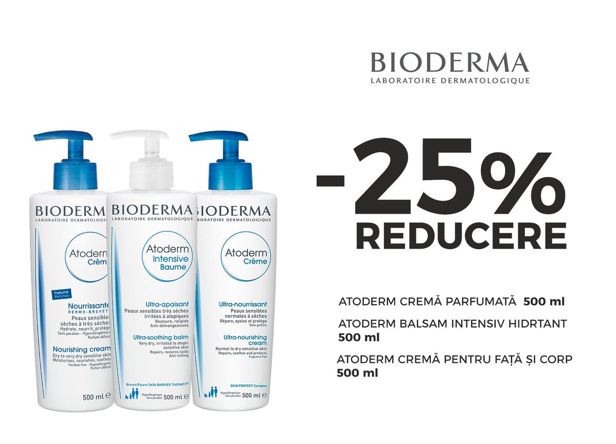 Descoperă produsele de igienă 👉Bioderma Atoderm. Formulate cu baze de curățare blândă fără săpun💯, ceea ce o face bine tolerată și eficientă pentru igiena zilnică a pielii sensibile la uscăciune, foarte uscată până la eczemă.💙

#bioderma#atoderm#promotii#farmaciafamiliei
