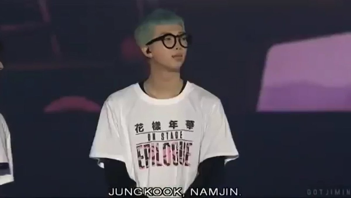 Jimin said, "Namjoon hyung" and the subtitles just